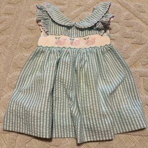 Cecil and Lou Striped Blue and White Kids Dress
